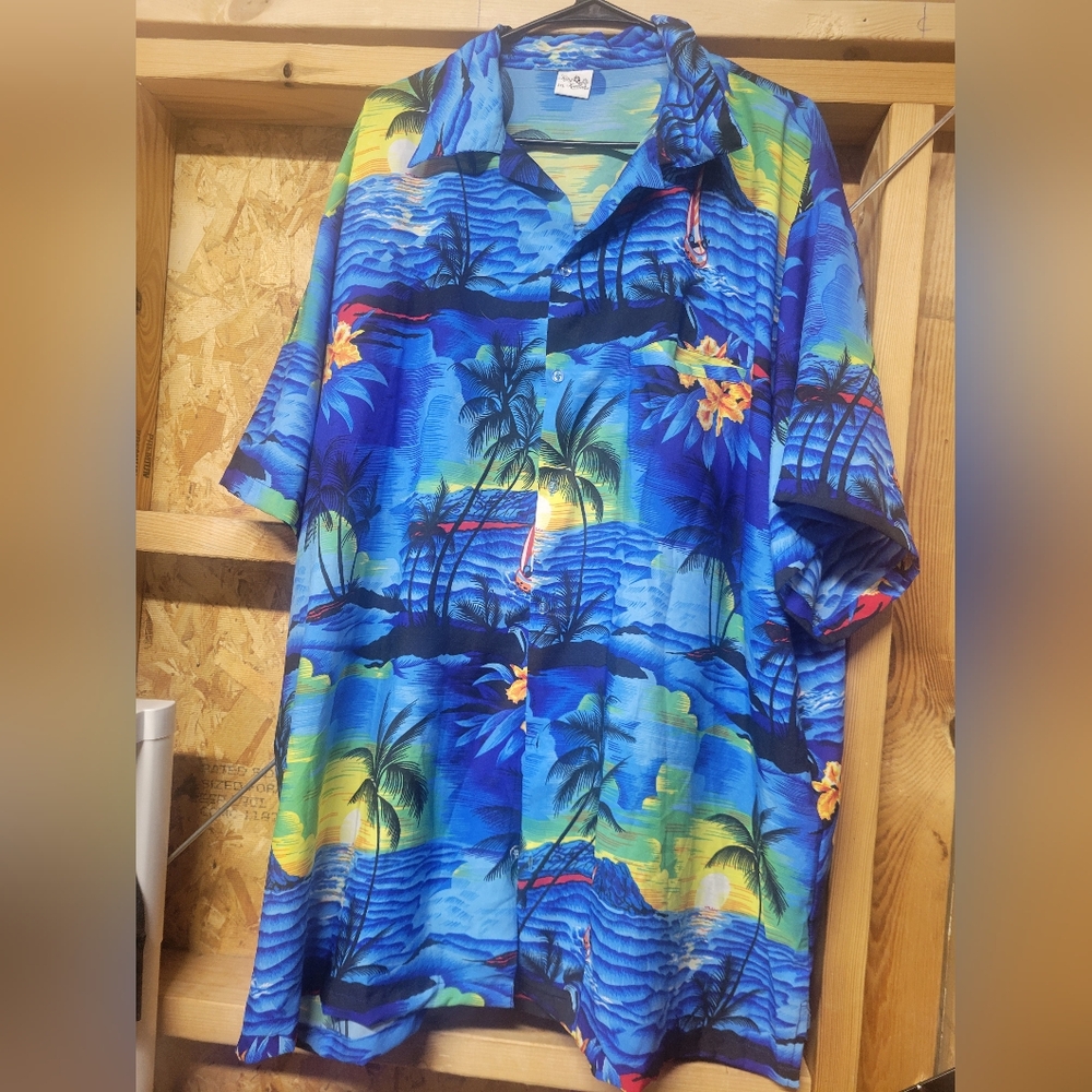King Kameha Vibrant Tropical Hawaiian Shirt Mens Size 5XL